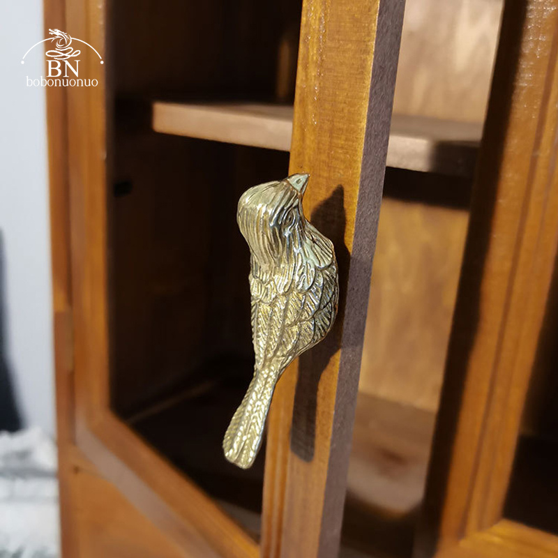 Furniture Hardware China - Lovely Bird Shape Wardrobe Knob Brass