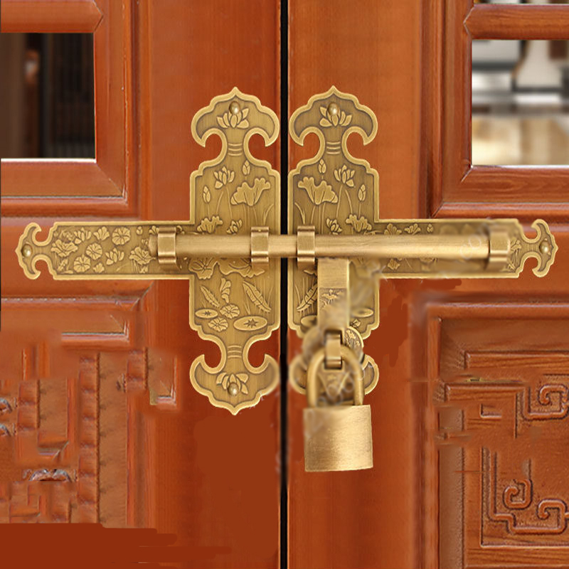 Furniture Hardware Fitting - Chinese Vintage Solid Brass Door Bolt