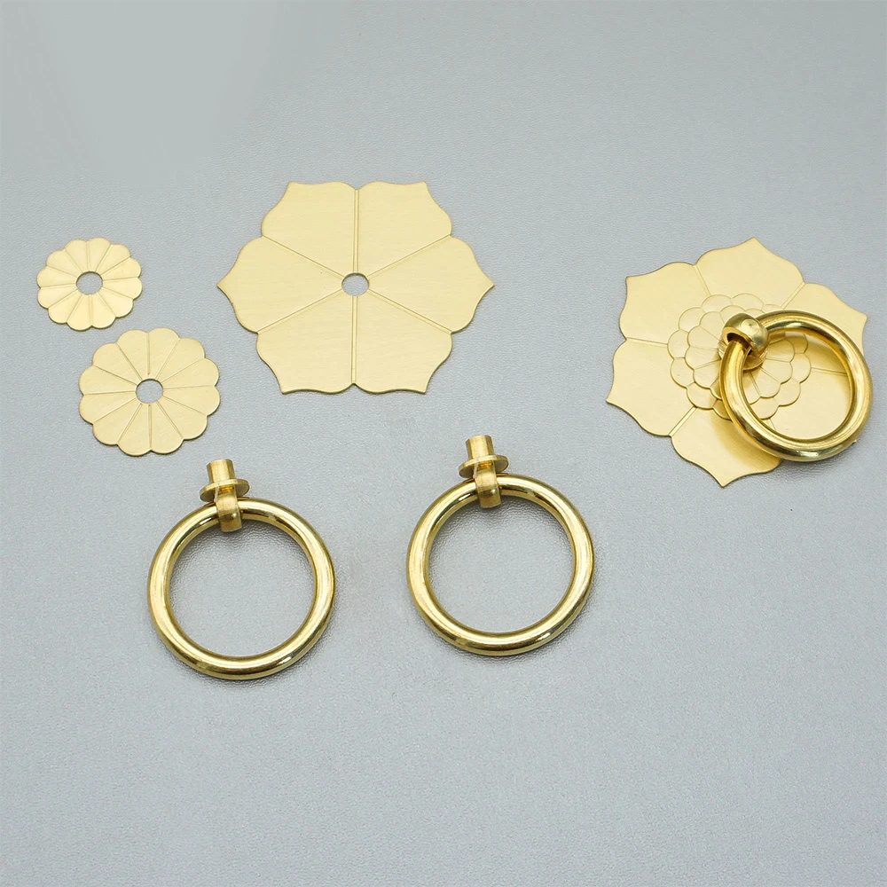 Floral Brass Cabinet Door Knob - Unique Furniture Hardware Pulls 评论和价格