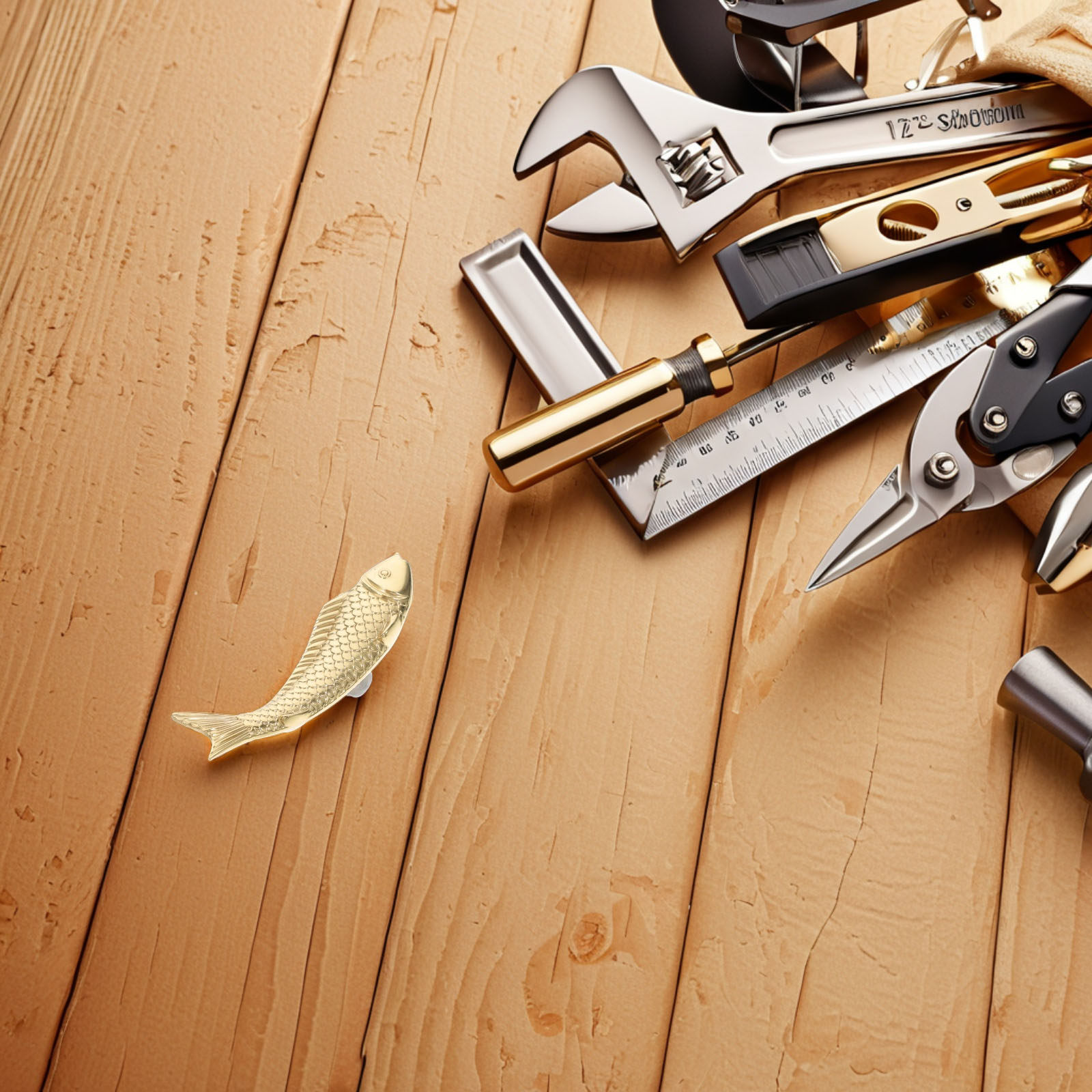 Brass Fish Cabinet Handles Dra - Unique Furniture Hardware Pulls 评论和价格