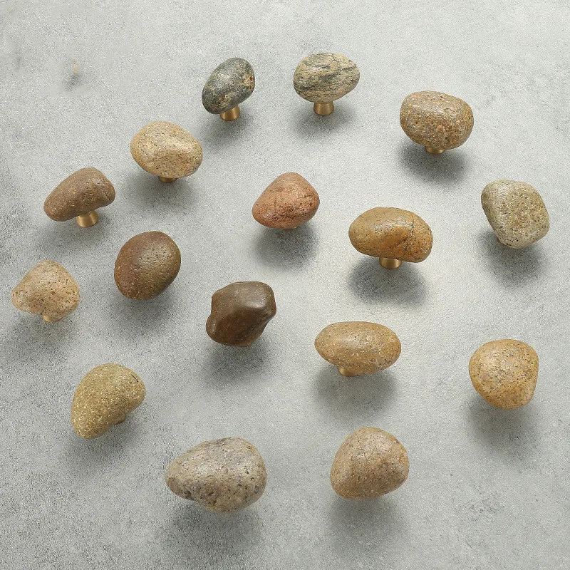1 Pc Unique Natural Stone + Zi - Unique Furniture Hardware Pulls 评论和价格